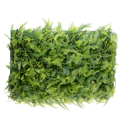 GloboStar® 78427 Artificial – Συνθετικό Τεχνητό Διακοσμητικό Πάνελ Φυλλωσιάς – Κάθετος Κήπος Νάνος Φτέρη – Γιασεμί – Πράσινο Μ60 x Υ40 x Π9cm