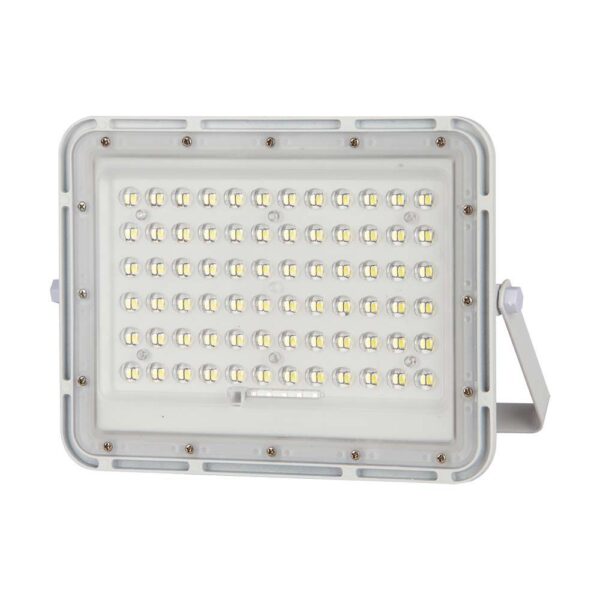 LED ηλιακός προβολέας 15W ψυχρό λευκό 6400K με λευκό σώμα και χειριστήριο V-TAC – 7843