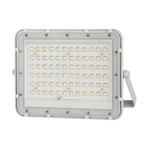 LED ηλιακός προβολέας 15W φυσικό λευκό 4000K με λευκό σώμα και χειριστήριο V-TAC – 7844