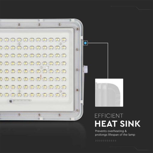 LED Ηλιακός Προβολέας 20W με Τηλεχειριστήριο V-TAC Λευκός IP65 1800lm Ψυχρό Λευκό 6400K – 7845
