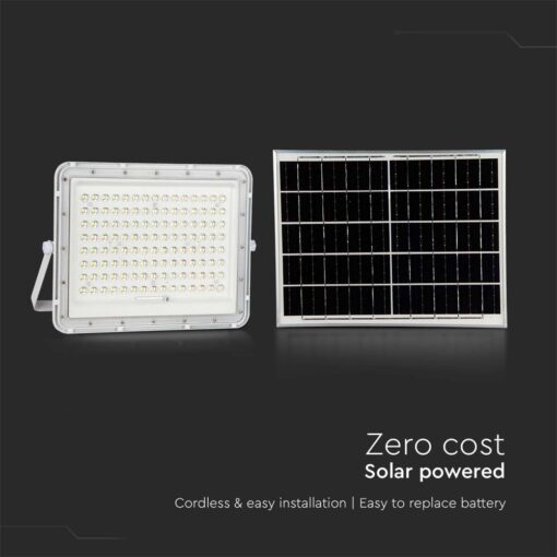LED Ηλιακός Προβολέας 20W με Τηλεχειριστήριο V-TAC Λευκός IP65 1800lm Ψυχρό Λευκό 6400K – 7845