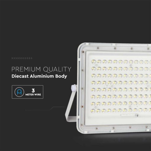 LED Ηλιακός Προβολέας 20W με Τηλεχειριστήριο V-TAC Λευκός IP65 1800lm Ψυχρό Λευκό 6400K – 7845