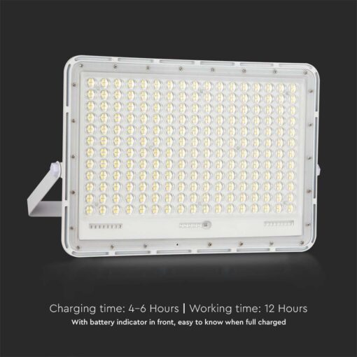 V‑TAC 7848 Ηλιακός Προβολέας LED 20W 4000K 2600lm 20000mAh 30W Panel Τηλεχειριστήριο Λευκό IP65