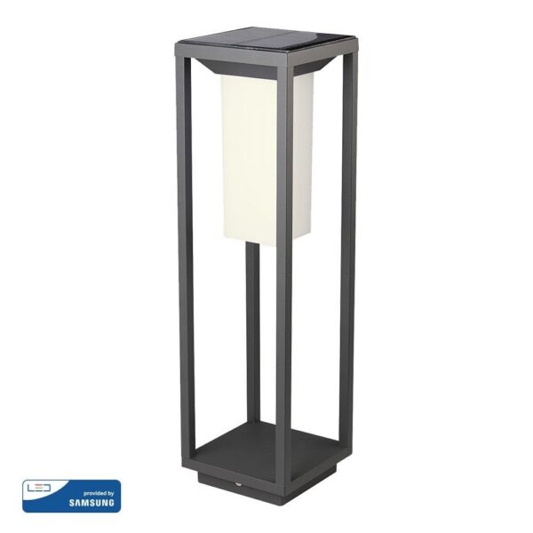 Ηλιακό Φωτιστικό Δαπέδου Κήπου V-TAC PRO Samsung Chip με Αισθητήρα Kίνησης IP65 Γκρι – 21785