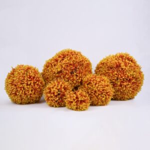 GloboStar® 78515 Artificial – Συνθετικό Τεχνητό Διακοσμητικό Φυτό Θάμνος Πυξάρι Πορτοκαλί – Κίτρινο Φ36cm