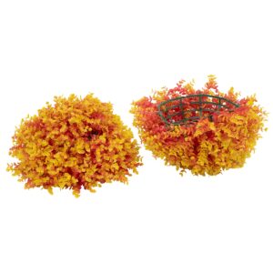 GloboStar® 78516 Artificial – Συνθετικό Τεχνητό Διακοσμητικό Φυτό Θάμνος Πυξάρι Πορτοκαλί – Κίτρινο Φ46cm