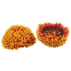 GloboStar® 78517 Artificial – Συνθετικό Τεχνητό Διακοσμητικό Φυτό Θάμνος Πυξάρι Πορτοκαλί – Κίτρινο Φ56cm