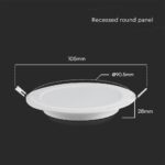 3W LED Panel V-TAC SAMSUNG Chip Χωνευτό Κυκλικό Φ9cm 330lm 3000K V-TAC – 78551
