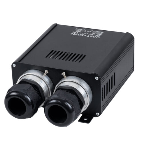 GloboStar® 78566 Μηχανή Οπτικής Ίνας Διπλής Κεφαλής – Fiber Optic Light Machine Double Head LED 45W AC 220-240V με Ασύρματο Χειριστήριο RF 2.4Ghz Μ16 x Π26 x Υ8.5cm RGB – 2 Years Warranty