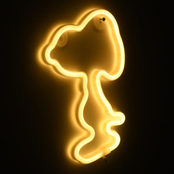 GloboStar® 78578 Φωτιστικό Ταμπέλα Φωτεινή Επιγραφή NEON LED Σήμανσης SNOOPY 5W με Καλώδιο Τροφοδοσίας USB – Μπαταρίας 3xAAA (Δεν Περιλαμβάνονται) – Θερμό Λευκό 2700K