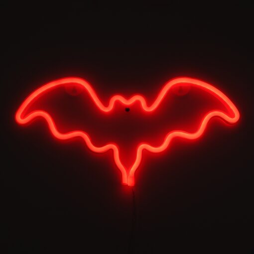 GloboStar® 78579 Φωτιστικό Ταμπέλα Φωτεινή Επιγραφή NEON LED Σήμανσης BATMAN 5W με Καλώδιο Τροφοδοσίας USB – Μπαταρίας 3xAAA (Δεν Περιλαμβάνονται) – Κόκκινο
