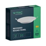 LED Panel Χωνευτό Στρογγυλό 6W Φ120 V-TAC 660lm Θερμό Λευκό 3000K – 7858