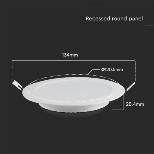 6W LED Panel V-TAC SAMSUNG Chip Χωνευτό Στρογγυλό Φ120 Λευκό 660lm 3000K V-TAC – 78581