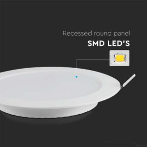 6W LED Panel V-TAC SAMSUNG Chip Χωνευτό Στρογγυλό Φ120 Λευκό 660lm 3000K V-TAC – 78581