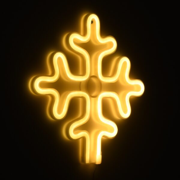 GloboStar® 78582 Φωτιστικό Ταμπέλα Φωτεινή Επιγραφή NEON LED Σήμανσης SNOWFLAKE 5W με Καλώδιο Τροφοδοσίας USB – Μπαταρίας 3xAAA (Δεν Περιλαμβάνονται) – Θερμό Λευκό 2700K