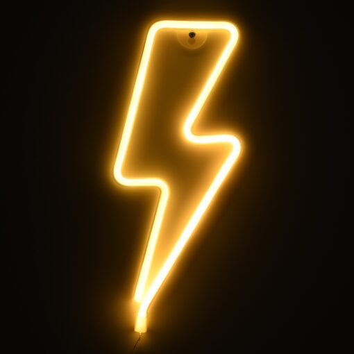 GloboStar® 78590 Φωτιστικό Ταμπέλα Φωτεινή Επιγραφή NEON LED Σήμανσης LIGHT STRIKE 5W με Καλώδιο Τροφοδοσίας USB – Μπαταρίας 3xAAA (Δεν Περιλαμβάνονται) – Θερμό Λευκό 2700K