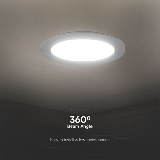 12W LED SAMSUNG Chip Panel Στρογγυλό Φ120 Χωνευτό 1200lm Ψυχρό 6500K VTAC – 78631