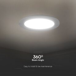 12W LED SAMSUNG Chip Panel Στρογγυλό Φ120 Χωνευτό 1200lm Θερμό 3000K VTAC – 78611