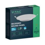 24W LED SAMSUNG Chip Panel Στρογγυλό Φ290 Χωνευτό 2640lm 6500K VTAC – 78691