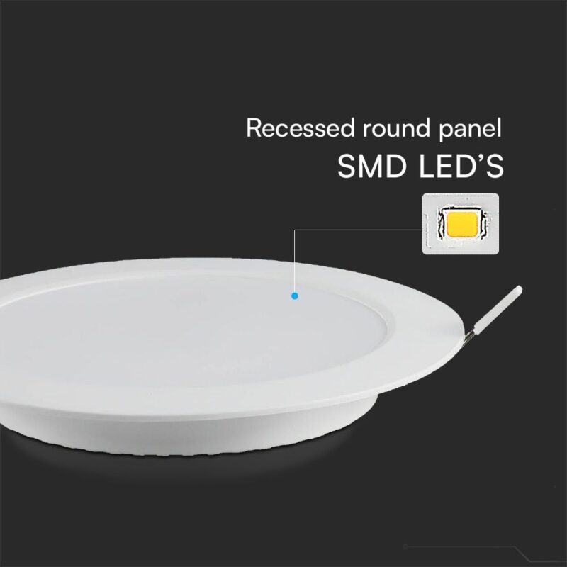 24W LED SAMSUNG Chip Panel Στρογγυλό Φ290 Χωνευτό 2640lm 6500K VTAC – 78691