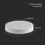 6W LED SAMSUNG Chip Panel Στρογγυλό Φ120 Επιφανειακό 660lm θερμό 3000K VTAC – 78701