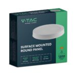 LED Panel Επιφανειακό Στρογγυλό 12W Φ170 V-TAC 1200lm Θερμό Λευκό 3000K – 7873