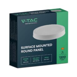 LED Panel Επιφανειακό Στρογγυλό 12W Φ170 V-TAC 1200lm Θερμό Λευκό 3000K – 7873