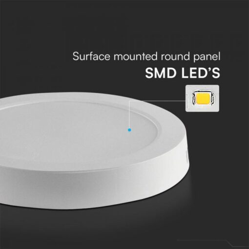 12W LED SAMSUNG Chip Panel Στρογγυλό Φ170 Επιφανειακό 1200lm Ψυχρό 6400K VTAC – 78751