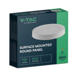 LED Panel Επιφανειακό Στρογγυλό 24W Φ300 V-TAC 2500lm Θερμό Λευκό 3000K – 7879