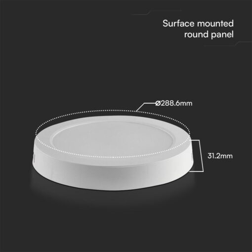 24W LED SAMSUNG Chip Panel Στρογγυλό Φ290 Επιφανειακό 2500lm 3000K VTAC – 78791