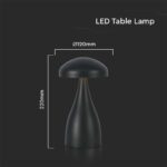 LED Επαναφορτιζόμενο Πορτατίφ V-TAC Μαύρο Σώμα Dimmable CCT – 7895