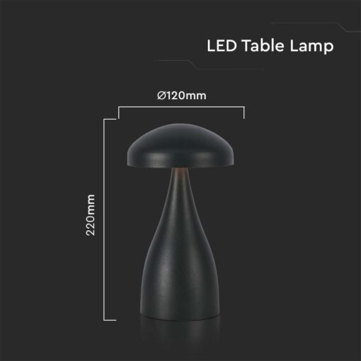 LED Επαναφορτιζόμενο Πορτατίφ V-TAC Μαύρο Σώμα Dimmable CCT – 7895