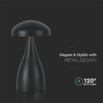 LED Επαναφορτιζόμενο Πορτατίφ V-TAC Μαύρο Σώμα Dimmable CCT – 7895