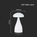 LED Επαναφορτιζόμενο Πορτατίφ V-TAC Λευκό Σώμα Dimmable CCT – 7896