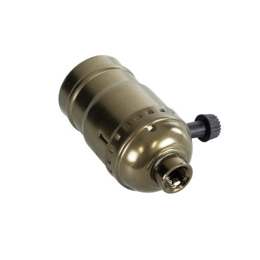 GloboStar® 78964 Ντουί Vintage Industrial Retro E27 με Διακόπτη ON/OFF – Μπρούτζινο – Μ5.5 x Π3.6 x Υ7cm