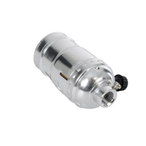 GloboStar® 78965 Ντουί Vintage Industrial Retro E27 με Διακόπτη ON/OFF – Ασημί – Μ5.5 x Π3.6 x Υ7cm