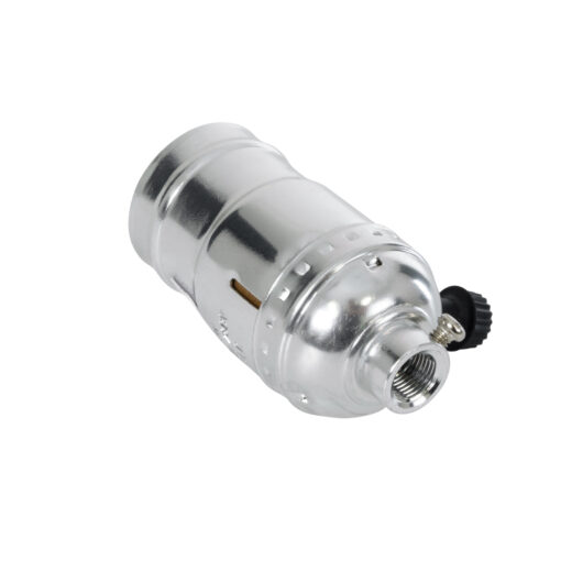 GloboStar® 78965 Ντουί Vintage Industrial Retro E27 με Διακόπτη ON/OFF – Ασημί – Μ5.5 x Π3.6 x Υ7cm