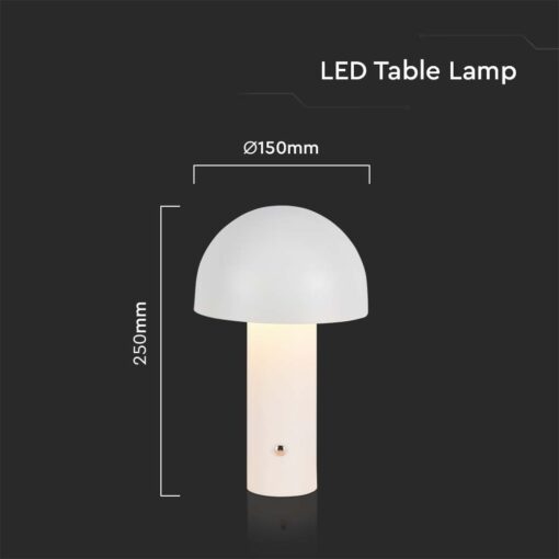 LED Επαναφορτιζόμενο Πορτατίφ V-TAC Λευκό Σώμα Dimmable CCT – 7899