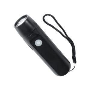 GloboStar® 79021 Φορητός Φακός Χειρός CREE LED 3W 240lm – με Επαναφορτιζόμενη Μπαταρία 1400mAh & Χειροκίνητο Φορτιστή Δυναμό – Ψυχρό Λευκό 6000K – Φ4.1 x Υ15cm