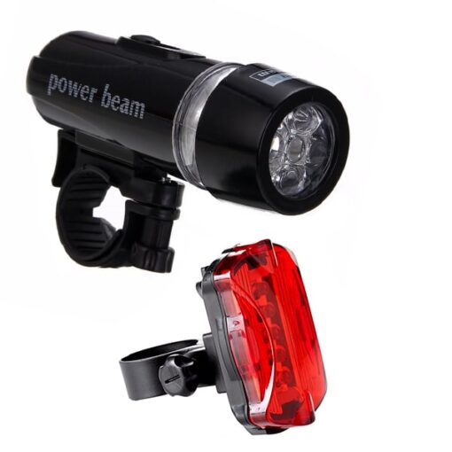 GloboStar® 79040 Σετ Φακός Ποδηλάτου με Οπίσθιο Φανάρι LED COB 3W 300 lm με Βάση Ποδηλάτου Ψυχρό Λευκό 6000k