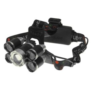 GloboStar® 79059 Φακός Κεφαλής Επαναφορτιζόμενος LED CREE XML2-T6 Chip 50 Watt 5000 lm με 2 x 18650 Μπαταρίες 5200mAh Ψυχρό Λευκό 6000 K