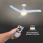 Ανεμιστήρας οροφής LED 35W λευκό σώμα 3 πτερυγίων με ρύθμιση μέσω RF control V-TAC – 7919