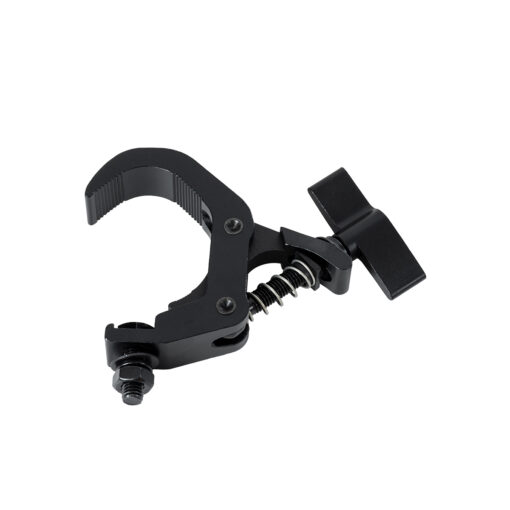 GloboStar® CLAMPS 51180 Επαγγελματικός Γάντζος Hook Αλουμινίου Ύψηλης Αντοχής για Κρέμαση, Στήριξη & Τοποθέτηση Προϊόντων Stage σε Τράσες – Μ16 x Π12 x Υ2.5cm – Μαύρο