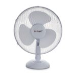 Επιτραπέζιος ανεμιστήρας 40W 12 ιντσών με 4 κουμπιά και 3 πτερύγια λευκό σώμα V-TAC – 7924
