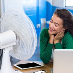 Επιτραπέζιος ανεμιστήρας 40W 16 ιντσών με 4 κουμπιά και 3 πτερύγια λευκό σώμα V-TAC – 7925