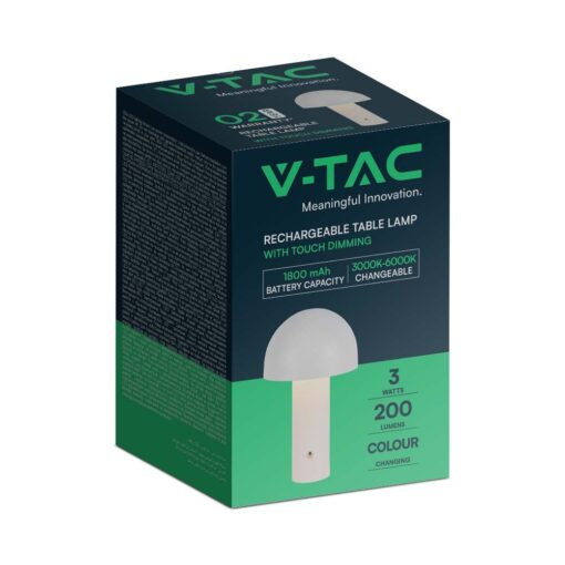 LED Επαναφορτιζόμενο Πορτατίφ V-TAC Champagne Gold Σώμα Dimmable CCT – 7937