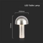 LED Επαναφορτιζόμενο Πορτατίφ V-TAC Champagne Gold Σώμα Dimmable CCT – 7937