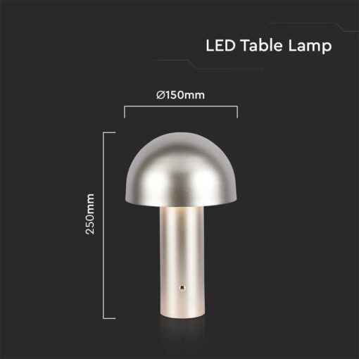 LED Επαναφορτιζόμενο Πορτατίφ V-TAC Champagne Gold Σώμα Dimmable CCT – 7937