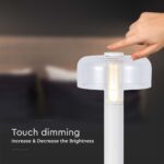 LED Επαναφορτιζόμενο Πορτατίφ V-TAC Dimmable με Λευκό Σώμα Θερμό Λευκό 3000K – 7941