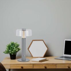 LED φωτιστικό γραφείου 1W επαναφορτιζόμενο 3000Κ θερμό λευκό με γκρι σώμα dimmable V-TAC – 7944